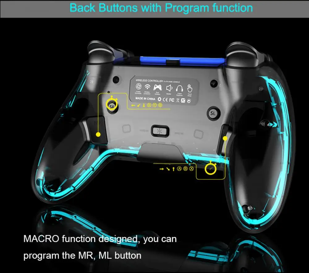 Imagem -06 - Joystick sem Fio Bluetooth para Ps4 Hall-linear Joystick 3d para Programação p4 Android Phone Ios 13.0 Console de Jogos Rgb