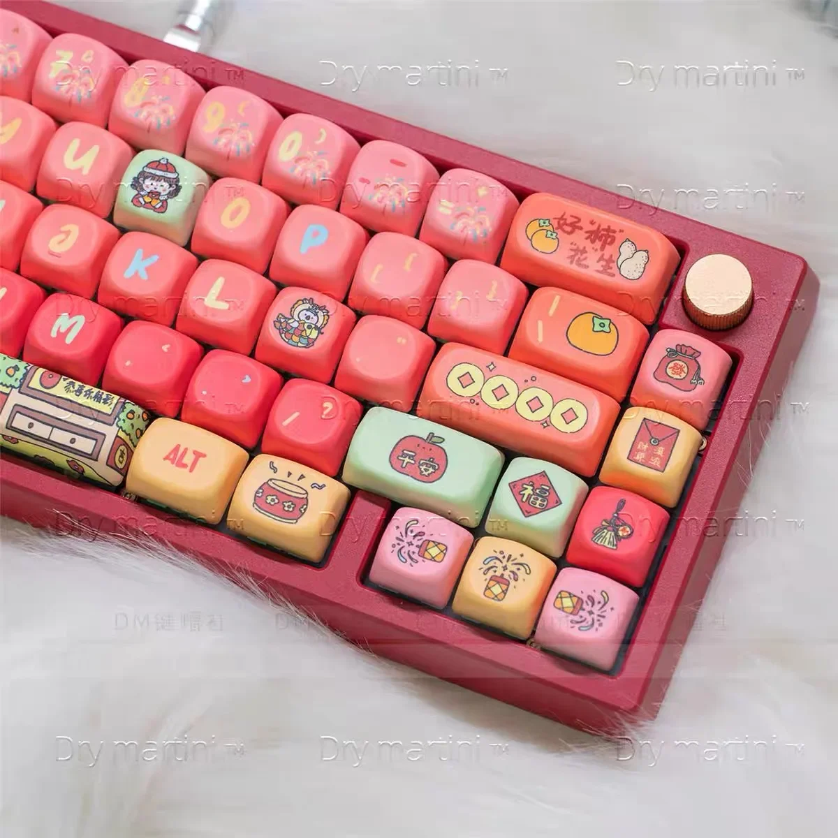 

128 Key Cute PBT Keycap Red MOE Profile Five-sided sublimation Keycap For Gaming Mechanical Keyboard Keycap MX Switch