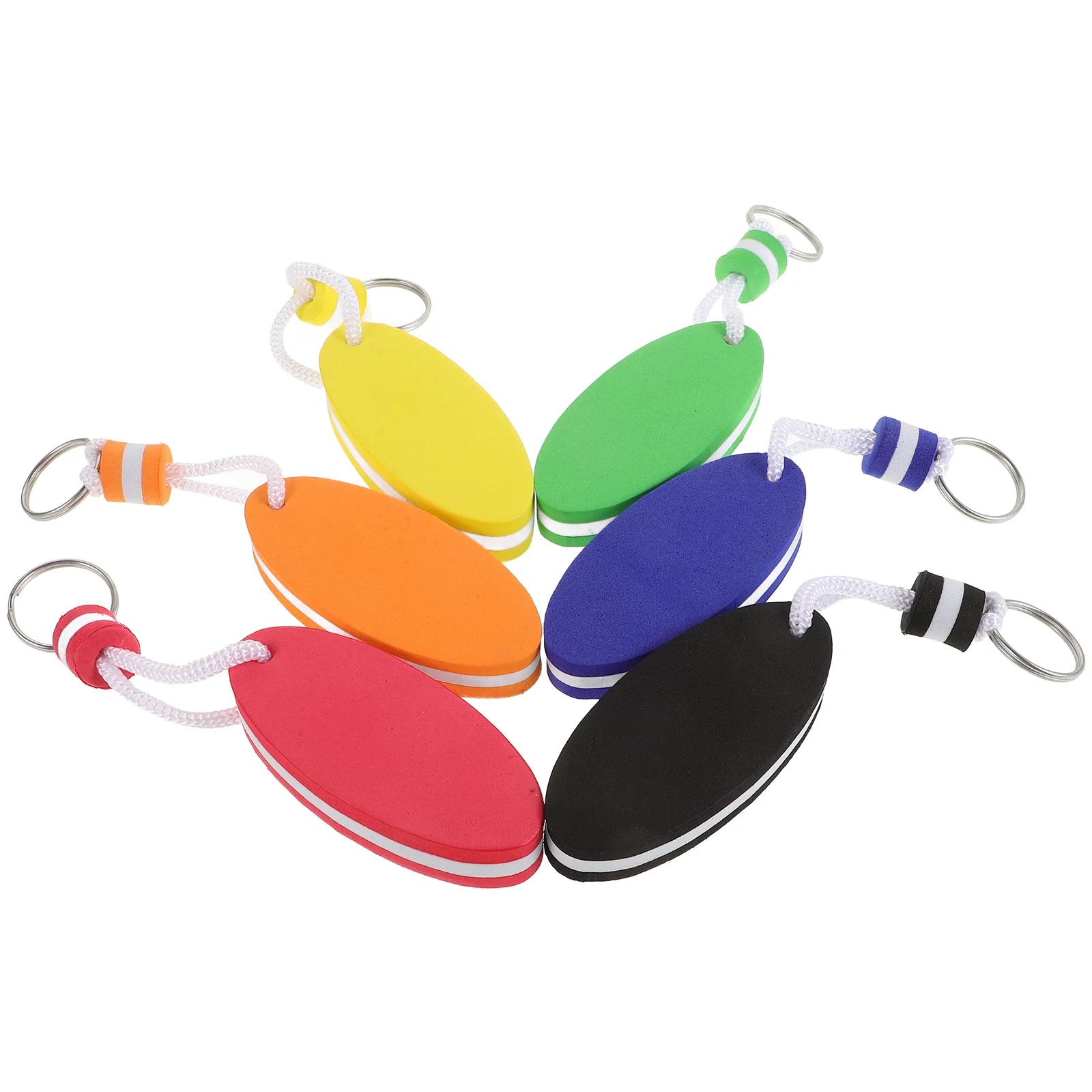 6 Pcs Surfboard Keychain Decor Chains Water Sports Sponge Floating Oval Floats Keychains Ring