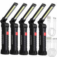 Portable COB LED Flashlight USB Rechargeable Work Light Magnetic Lanterna Hanging Lamp with Built-in Battery Camping Torch