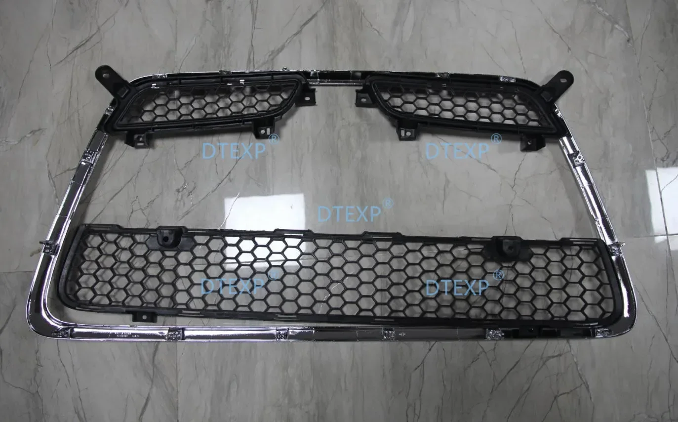 4 Pcs Central Chrome Grille for Lancer Gt CY00 6400C043 Bumper Nets Up and Down for Lancer Sport 7450A305 7450A306