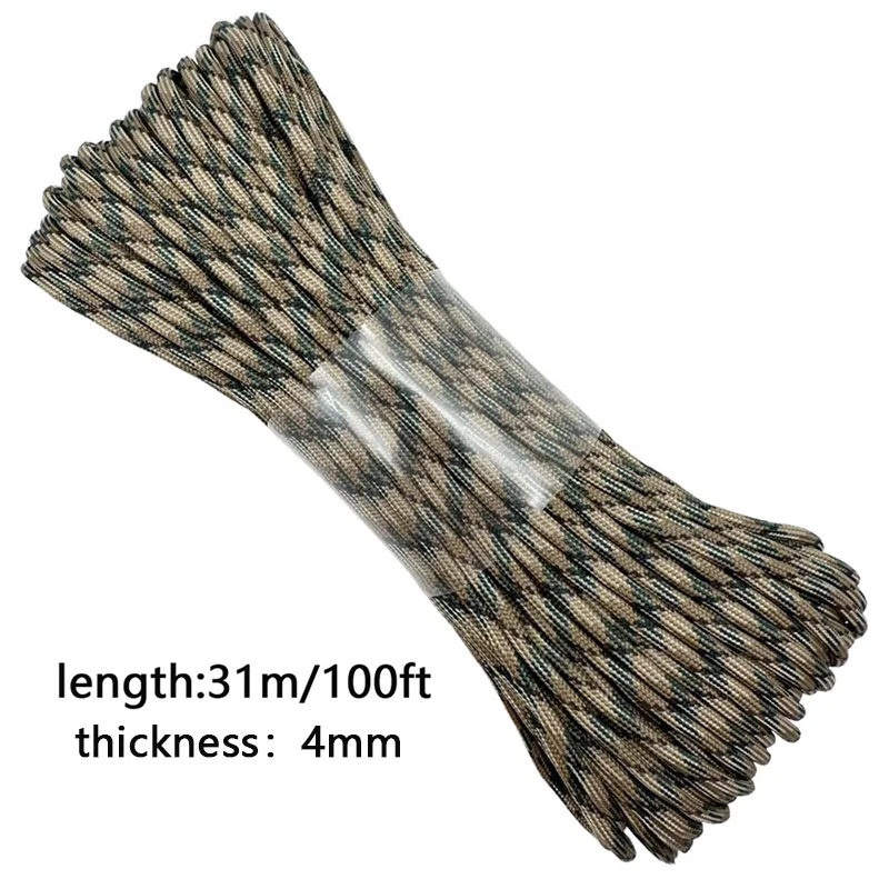 Nuevos Colores, Cuerda Paracord 550 Tipo III de Alta Calidad, 100 Pies (31 Metros), 7 Hilos, Multicolor, para Senderismo, Camping, Manualidades, Venta al Por Mayor