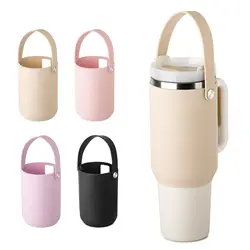 Cup Holder Case with Handle for Stanley 40 OZ Tumbler Accessories Silicone Water Bottle Carrier Sleeve