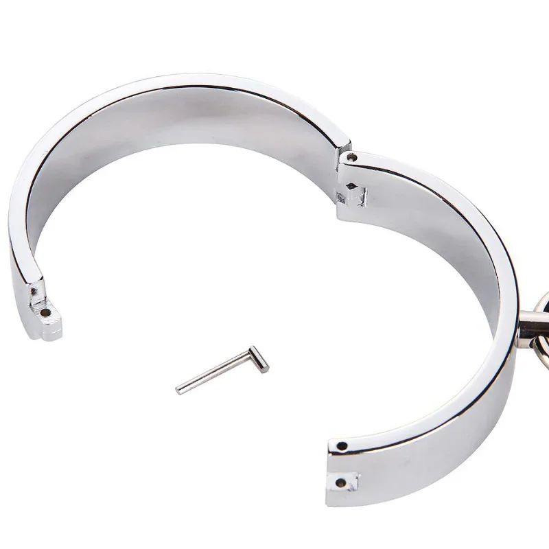 Stainless Steel Slave Handcuffs Restraint Rings Wrist Lock Ankle Cuffs Restraints Legcuffs Erotic Slave Sex Furniture Adult Toys