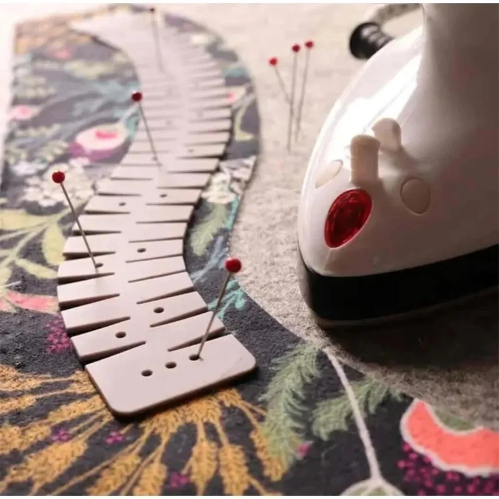 Flexible Bending Sewing Tool Portable Time-Saving DIY Hemmer Heat Resistant Adjustable Curve Scale Hemming Tool DIY Projects