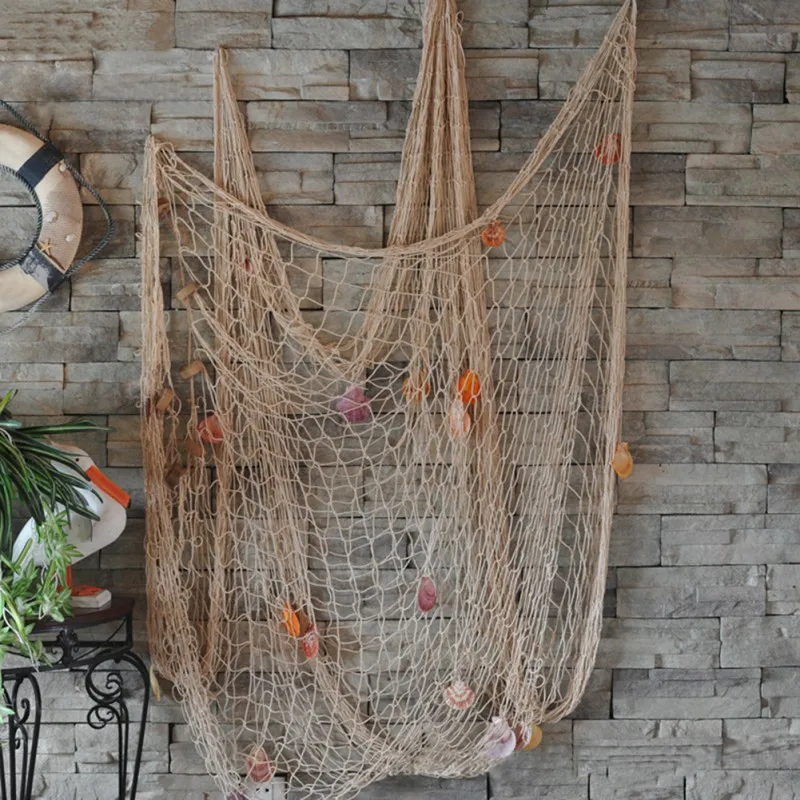 Fishing Net Wall Hangings Shells Ornament Studio Prop Home Decor Mediter Sea Stickers Beach Party Garden Crafts Nautical Pendant