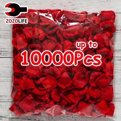 100-10000Pcs 상단 다채로운 인공 가짜 장미 꽃잎 레드 화이트 골드 장미 꽃잎 꽃 로맨틱 웨딩 파티 발렌타인 장식