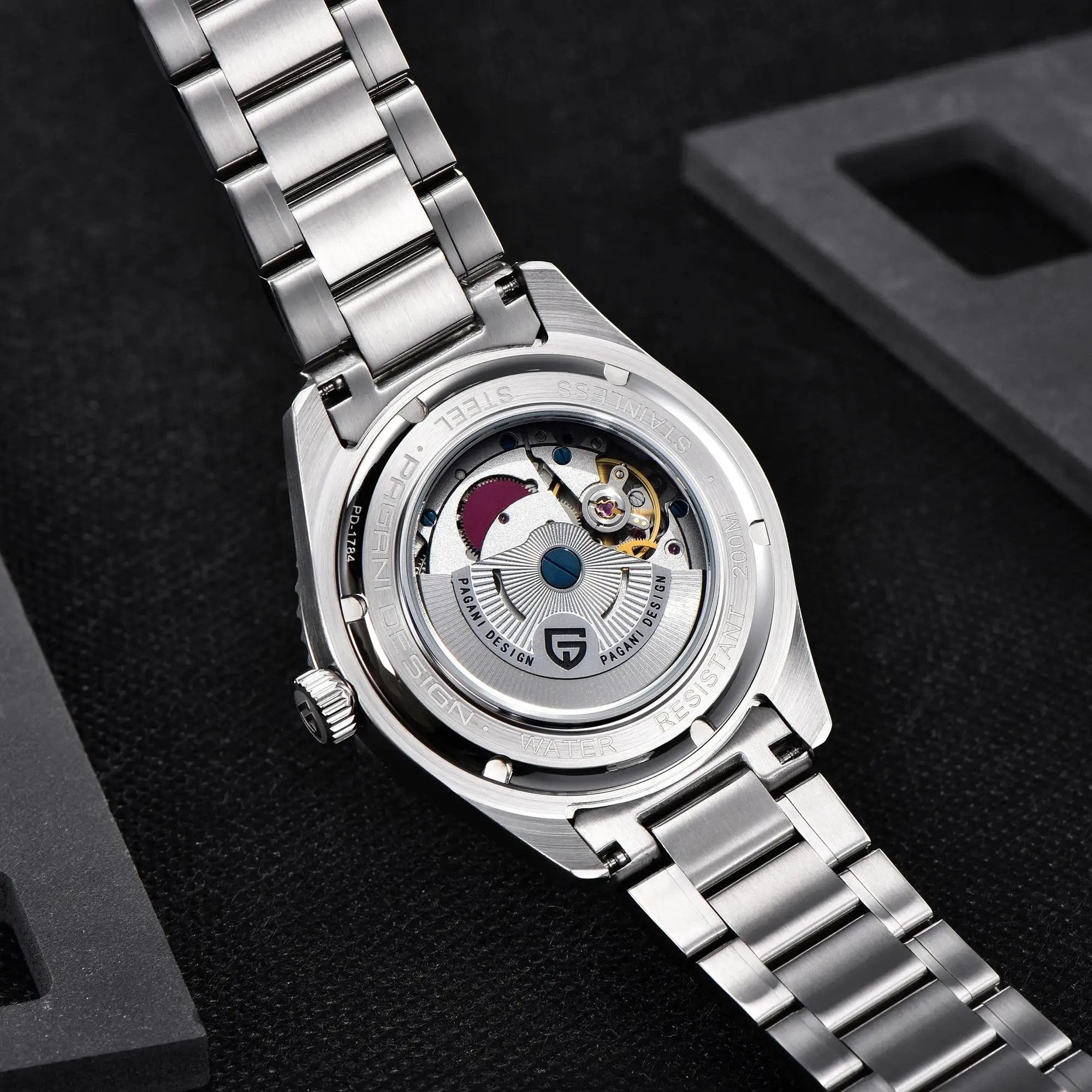 PAGANI DESIGN PD1784 Men’s GMT Automatic Mechanical Dg5833 Stainless Steel Sapphire Crystal thumbnail 6