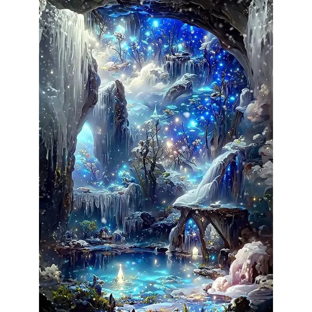 

1 Box of 500/1000/1200/2000PCS Puzzles for Adults Fantasy Waterfall Jigsaw Puzzles Handmade Home Decoration Gift Frameless