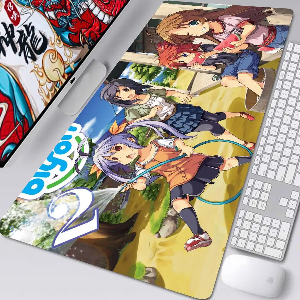 Non Non B-Biyori Anime Mousepad Non-slip Suitable For Office Computers Laptops E-sports Game Desk Mats XXL Keyboard