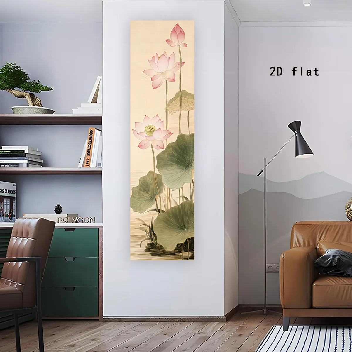 Chinesische Tuschmalerei-Wandteppiche zur Heimdekoration, Lotus-Wandteppich im chinesischen Stil, Wandbehang, Tuschmalerei-Bambuskunst-Wandteppich, Hintergrundstoff – Detail 8