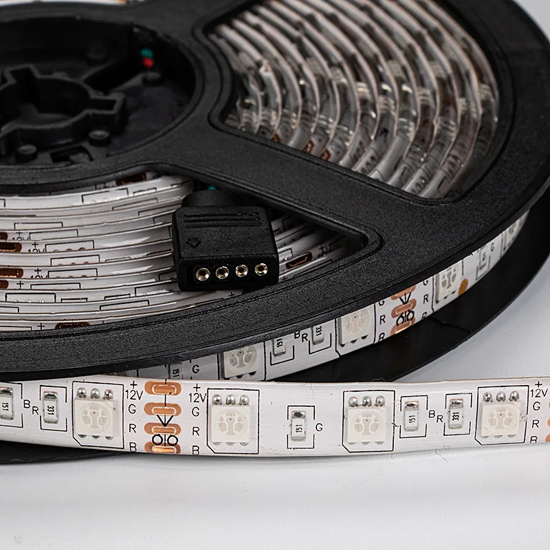 5V 12V 24 V LED ışık şerit su geçirmez SMD 5050 5M Ledstrip 5 12 24 V Volt RGB şerit LED şerit işık odası yatak odası için TV arkaplan ışığı