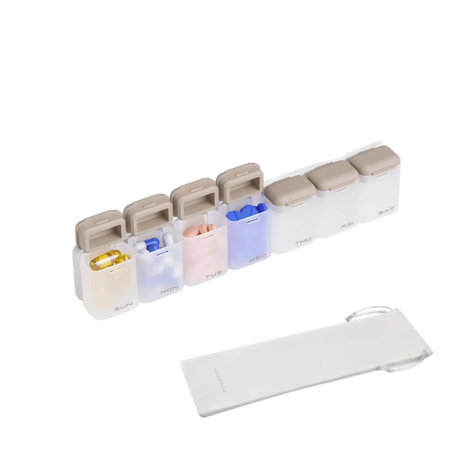 

Weekly Pill Organizer, Practical Magnetic Weekly Storage Box, Clearly Divided And Classified For Packaging, 7 Grids