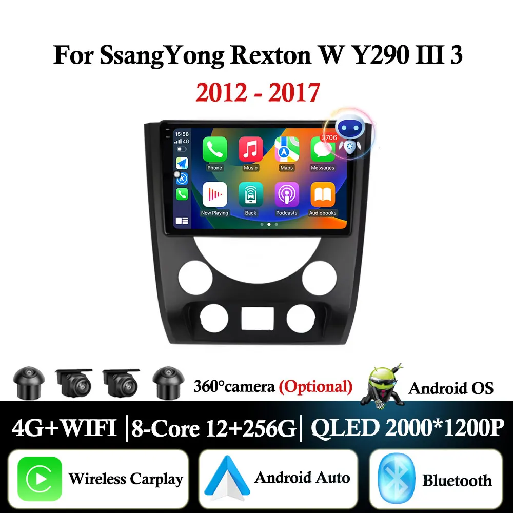 

Android Auto for SsangYong Rexton Y290 III 3 2012 - 2017 Car Radio Multimedia Video Player GPS Navi DSP Stereo CarPlay 4G+WiFi