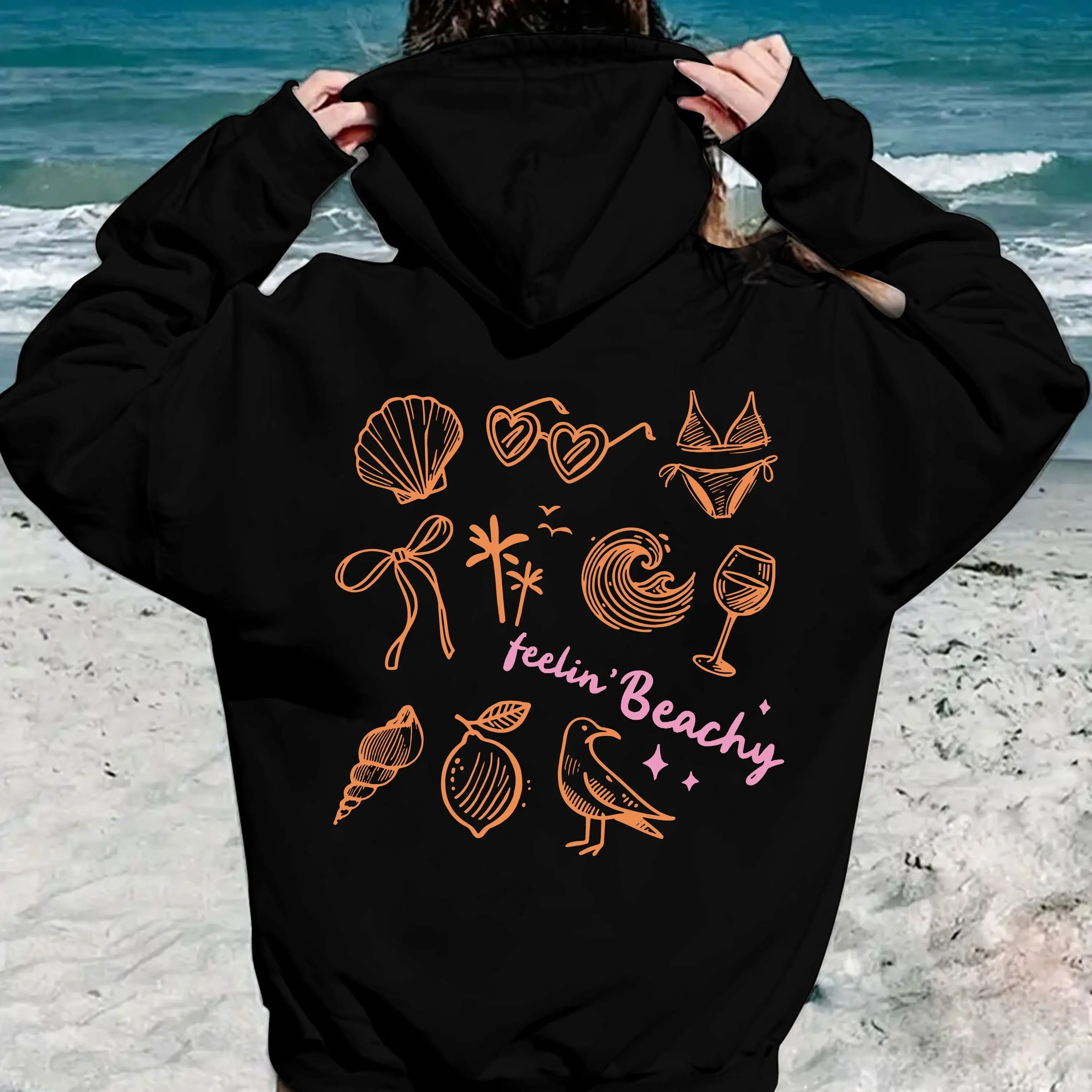 

Ocean Theme Graphic Printing Autumn and Winter Pure Cotton Men's and Women's Hoodies Casual Outdoor Street Sports Training Brand