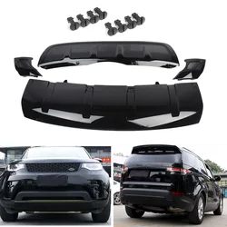 Car Front Rear Bumper Protector Guard Skid Plate Board Cover Trim Set For Land Rover Discovery 5 L462 2017 2018 2019 Gloss Black