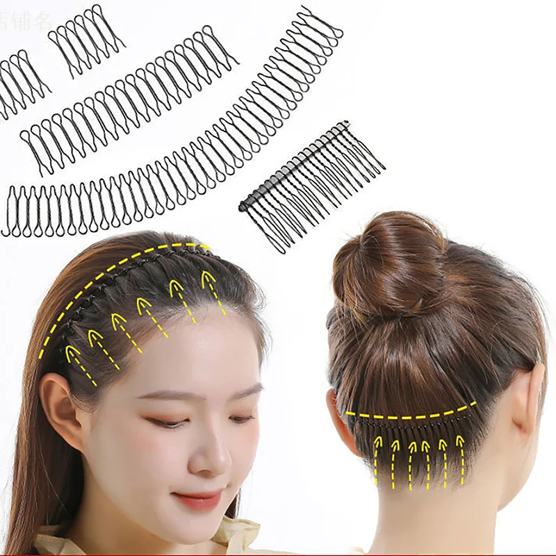 Invisible Broken Hair Hairpin Adult Tiara Tools Roll Curve Needle Bangs Fixed Insert Comb Professional Styling Accessories Women