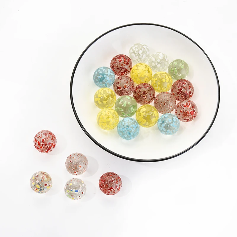 20PCS Glass Ball 16mm Cream Console Game Pinball Small Marbles Pat Toys Parent- Child Beads Bouncing Ball Machine Cattle