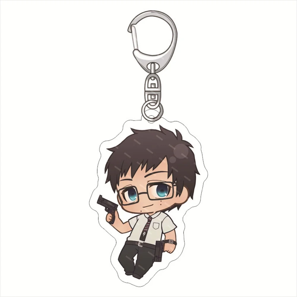 

New Anime Ao no Exorcist Acrylic Keychain Stand Cartoon Model Action Figures Keyring Collection Model Toys Fans Gifts