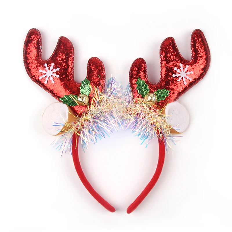 

1pc Cute Deer Antlers Christmas Hairband Fun Christmas Elements Hair Hoop Suitable Holiday Party Wear Christmas Hair Accessories