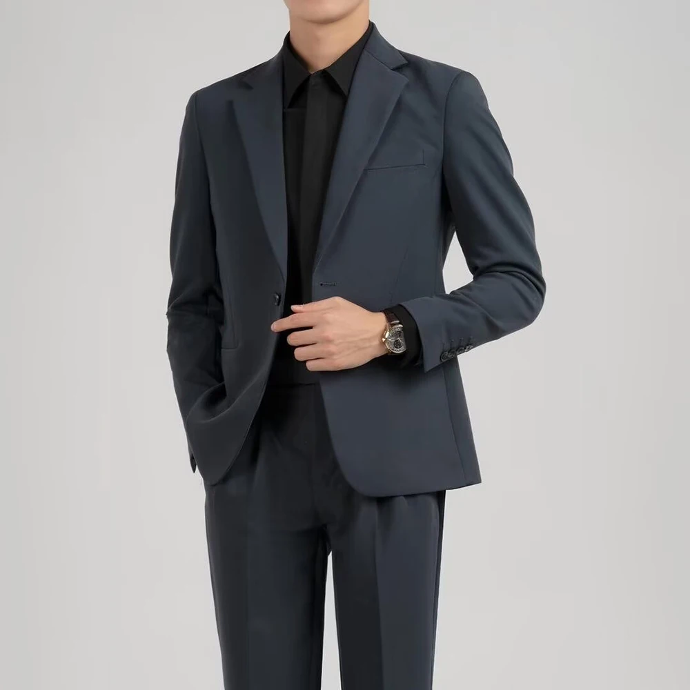 

Business Casual Classic Fit Suits for Men 2 Piece Set Formal Blazer and Trousers for Office Wedding Suit Customed