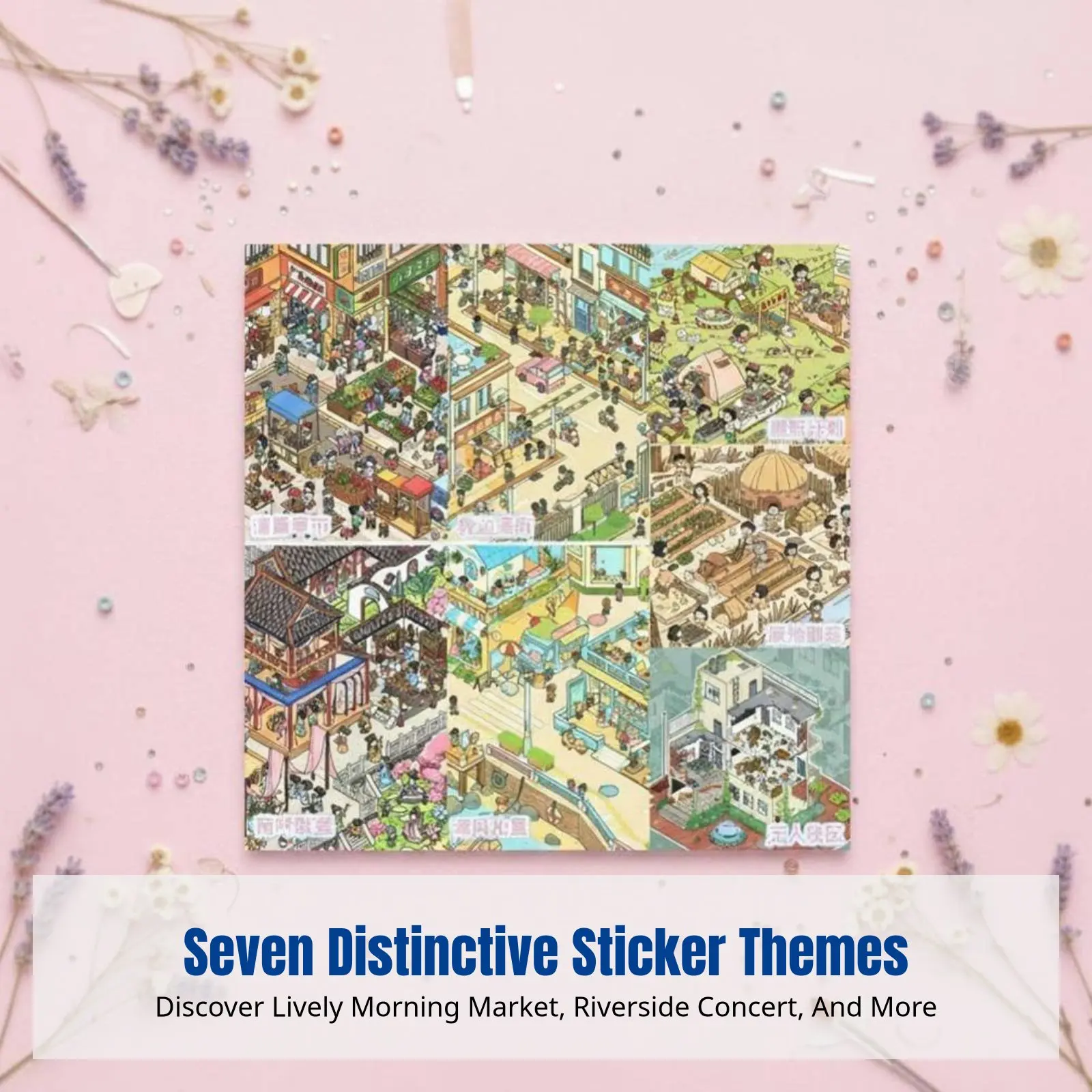 

Scenery Sticker Set, 3D Miniature House, Original Foam Fish 3rd Edition, DIY Notebook Decoration for Girls
