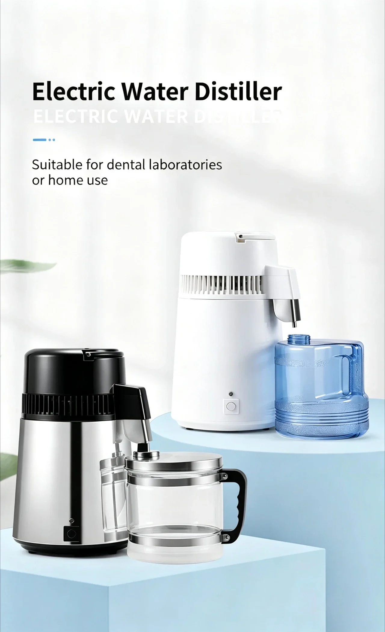4L Stainless Steel Water Distiller, 110V 220V Electric Pure Water Distillation Machine, Dental Distilled Water Filter Purifier