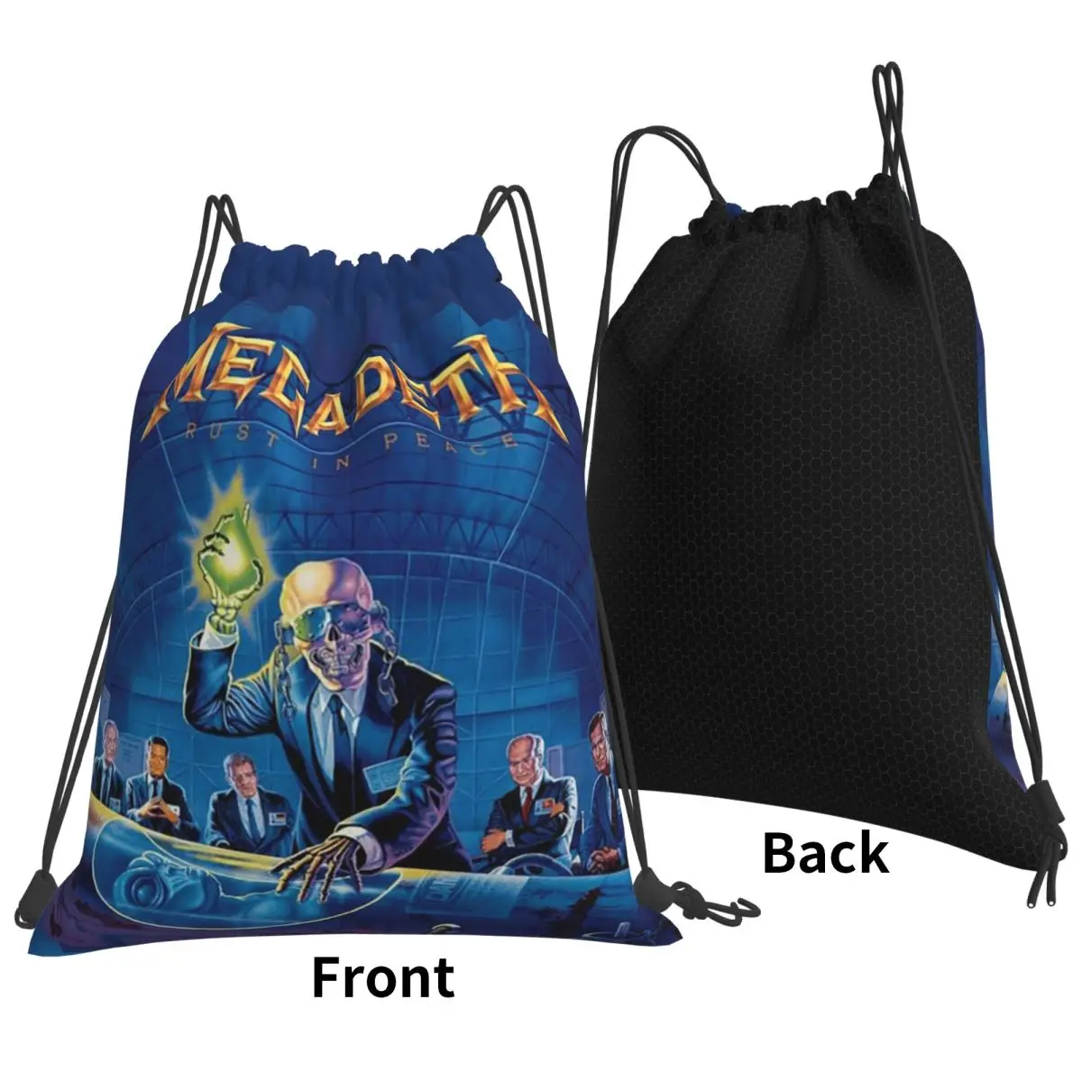Megadeths Heavy Metal Band Backpacks Fashion Drawstring Bags Storage Bag Book Bags for Man Woman Students