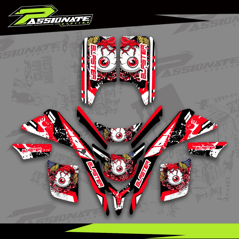 For YAMAHA BLASTER 200 YFS 200 1988-2006 2005 2004 2003 2002 2001 ATV Fairing Graphic Background Decal Sticker Customize