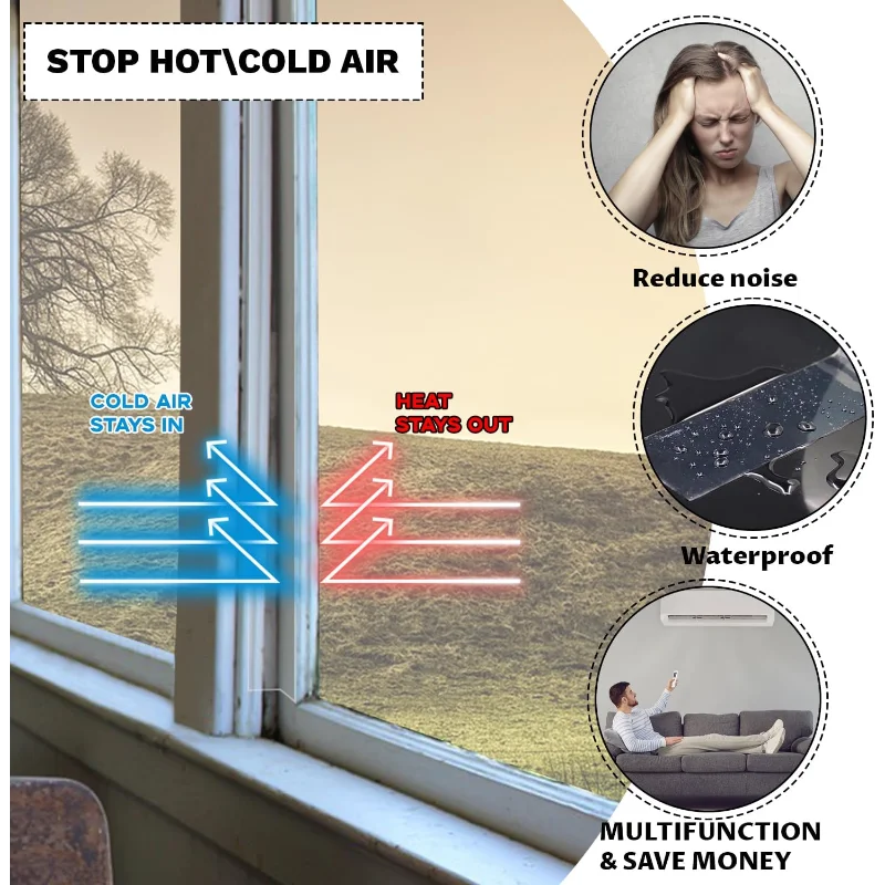 Window Sealing Tape Transparent Insulation Waterproof Nano Draft Isolation Tape for Window and Bathroom Shower Glass Side Gaps