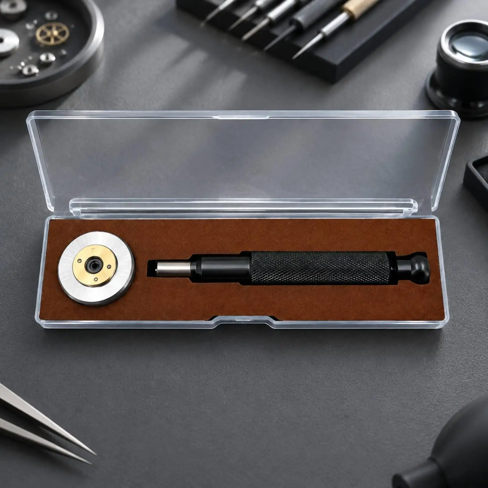 Handheld Watch Movement Bearing Press Tool Kit with Circular Support Piece for Watch Repair Technician Bearing Service Work