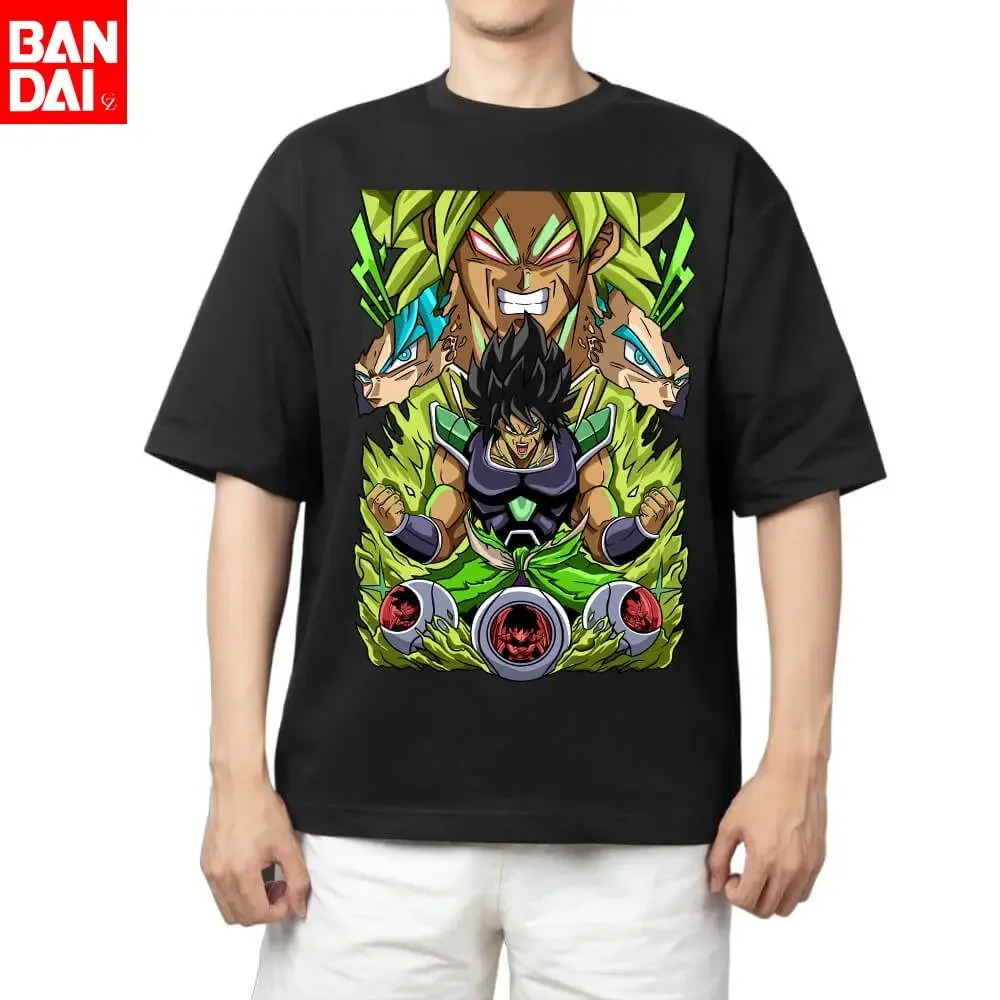 

Dragon Ball Super Broly Super Saiyan Full Power & Base Form with Goku Vegeta Blue Form Character Green Energy Aura Print