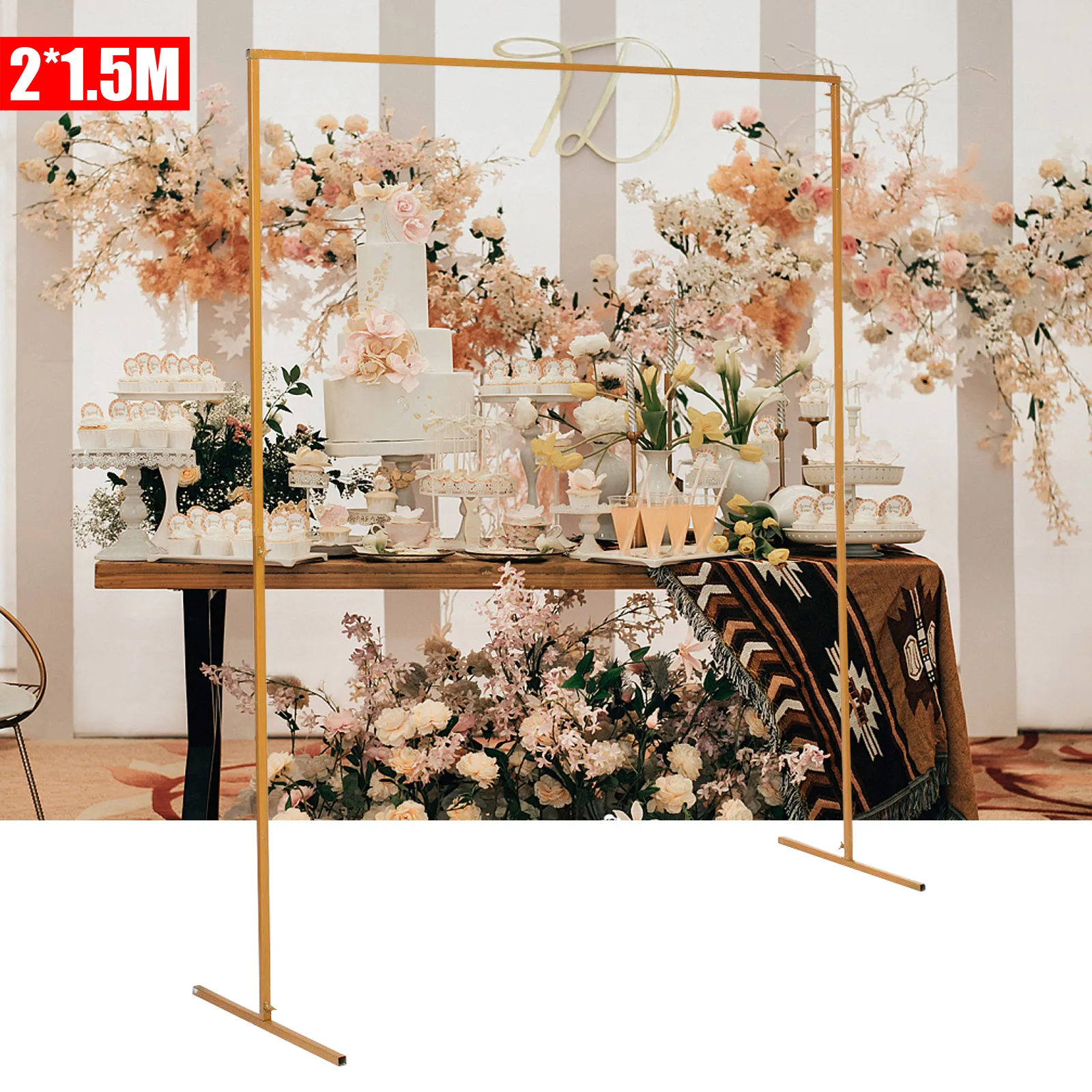 Tableclothsfactory High Quality Wedding Background Arch Frame Iron Flower Balloon Stand Backdrop Venue Decoration Party