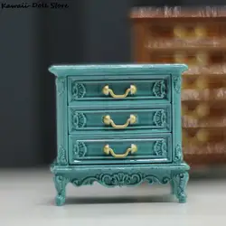 1Pcs 1:12 Dollhouse Miniature Wooden Furniture White Cupboards Display Cabinet Children Gift For Doll House Kitchen Accessor