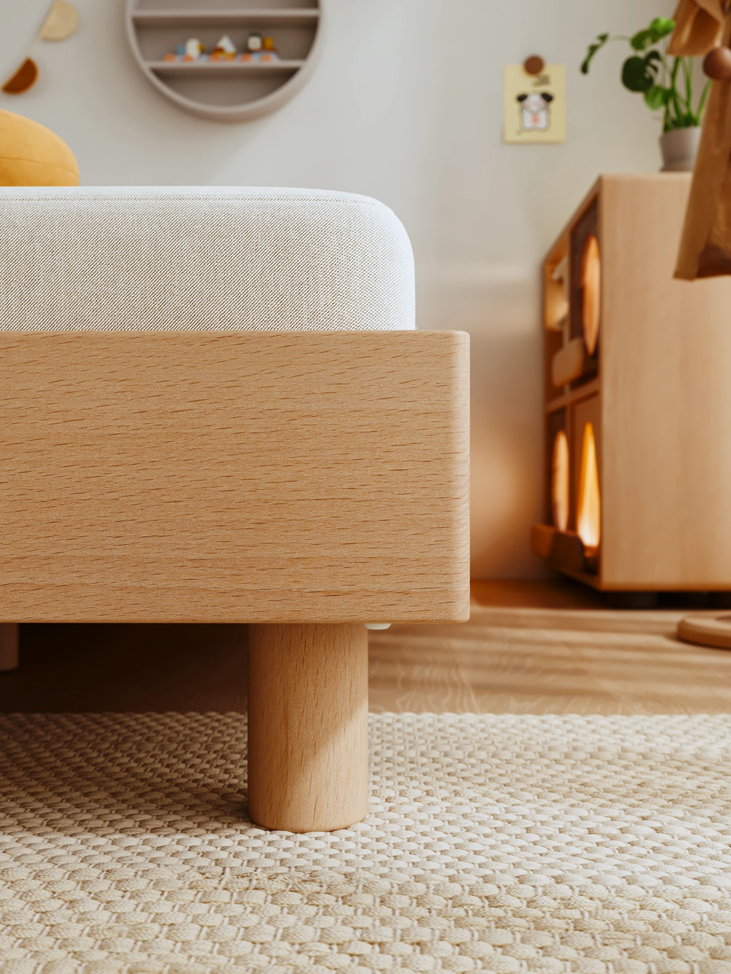 سرير أطفال بمنصة مونتيسوري من Mom's Choice، سرير أطفال من خشب الزان الصلب بالكامل للأولاد والبنات، تاتامي بطابق واحد #5