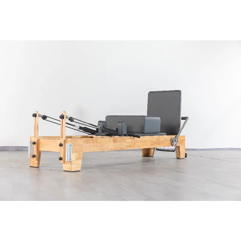 Classic Pilates Reformer Machine Exercise Pilates Core Ced Reformer Machine Core Training Bed Oak Home, Wooden Gym