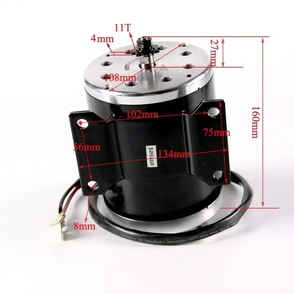 800W 36V 25H 11 Teeth Brushed Motor MY1020  w/ Controller Throttle for Buggy Scooter Tricycle ATV Gokart  Quad Dirt Bike Moped