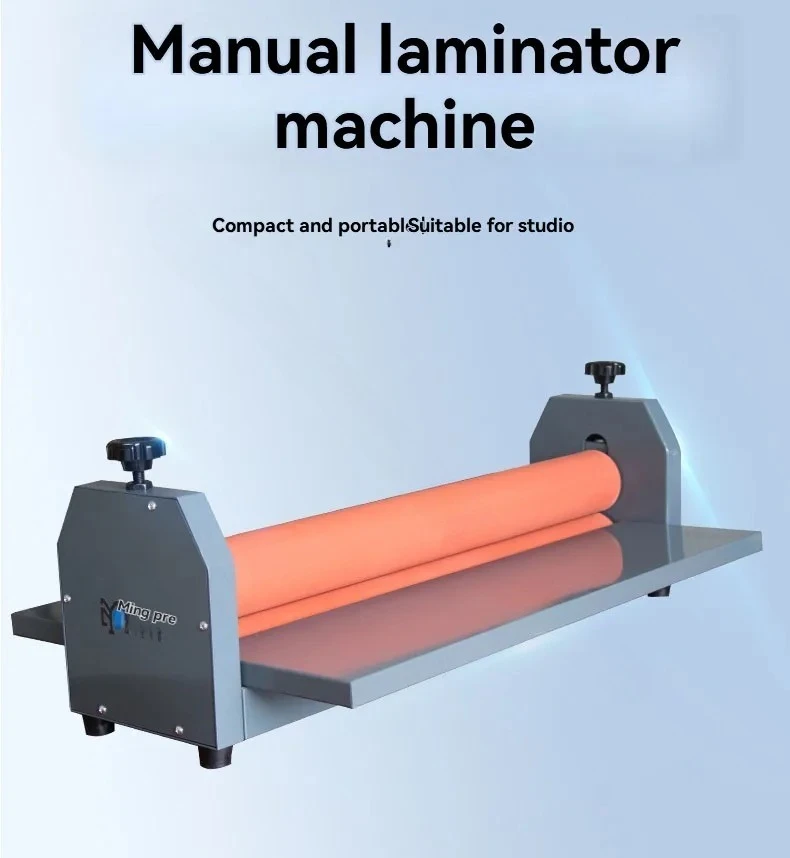 MY650 Desktop Cold Laminator, a PVC photo laminating tool for photo studios, features a compact design and manual operation.