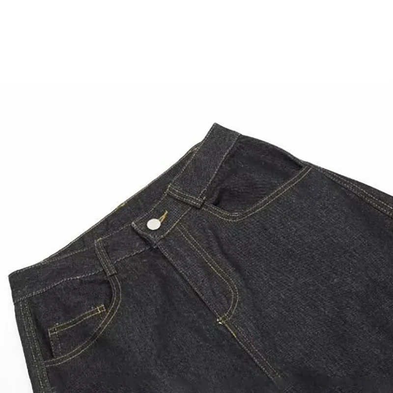 Jeans coreani retrò vintage a gamba larga per donna Pantaloni patchwork con stampa leopardata autunno e inverno Jeans larghi a vita alta