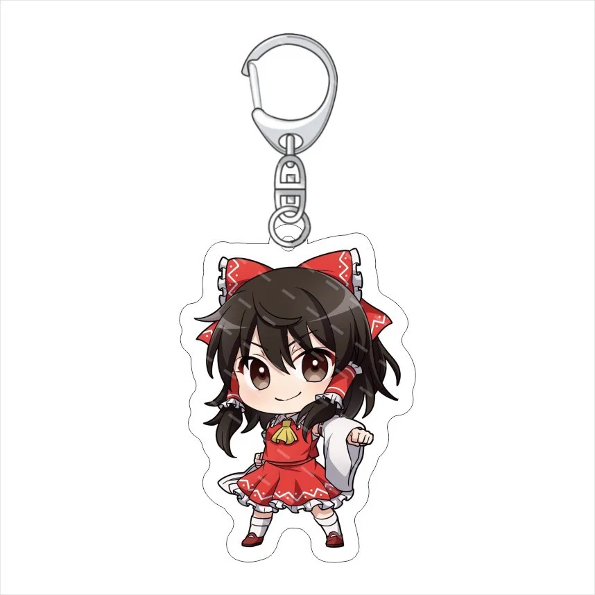 Touhou Project Anime Figures Kirisame Marisa Acrylic Keychains Hakurei Reimu Keyring Ornament Accessories Fans Collection Gift
