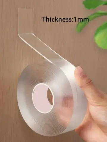 1 Roll Transparent Double Sided Nano Tape, Waterproof Wall Stickers, Reusable Heat Resistant Home Improvement