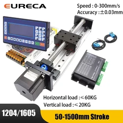 SFU 1605 듀얼 레일 슬라이드 정밀 CNC 선형 가이드 샤프트 액추에이터 모듈 위치 슬라이드 테이블 레일 모션, 57 모터 무거운 하중