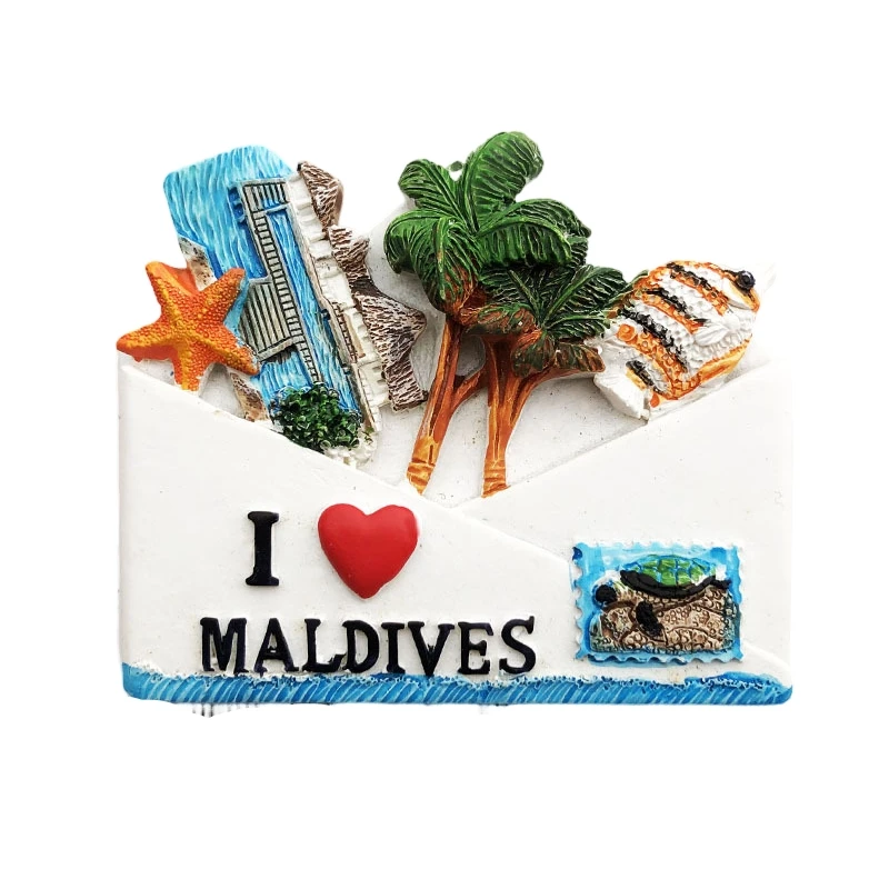 Refrigerator Magnets Maldives Seaview Island Tourism Souvenir Resin Refrigerator Magnets Kitchen Accessories Decoration Home