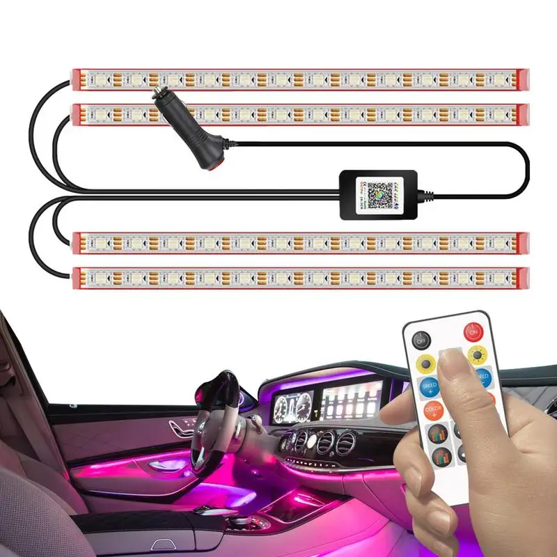 Car Led Lights Interior Wireless 4in1 Car Accessories Interior Aesthetic Smart Car Interior Lights LED Lights IP68 Waterproof