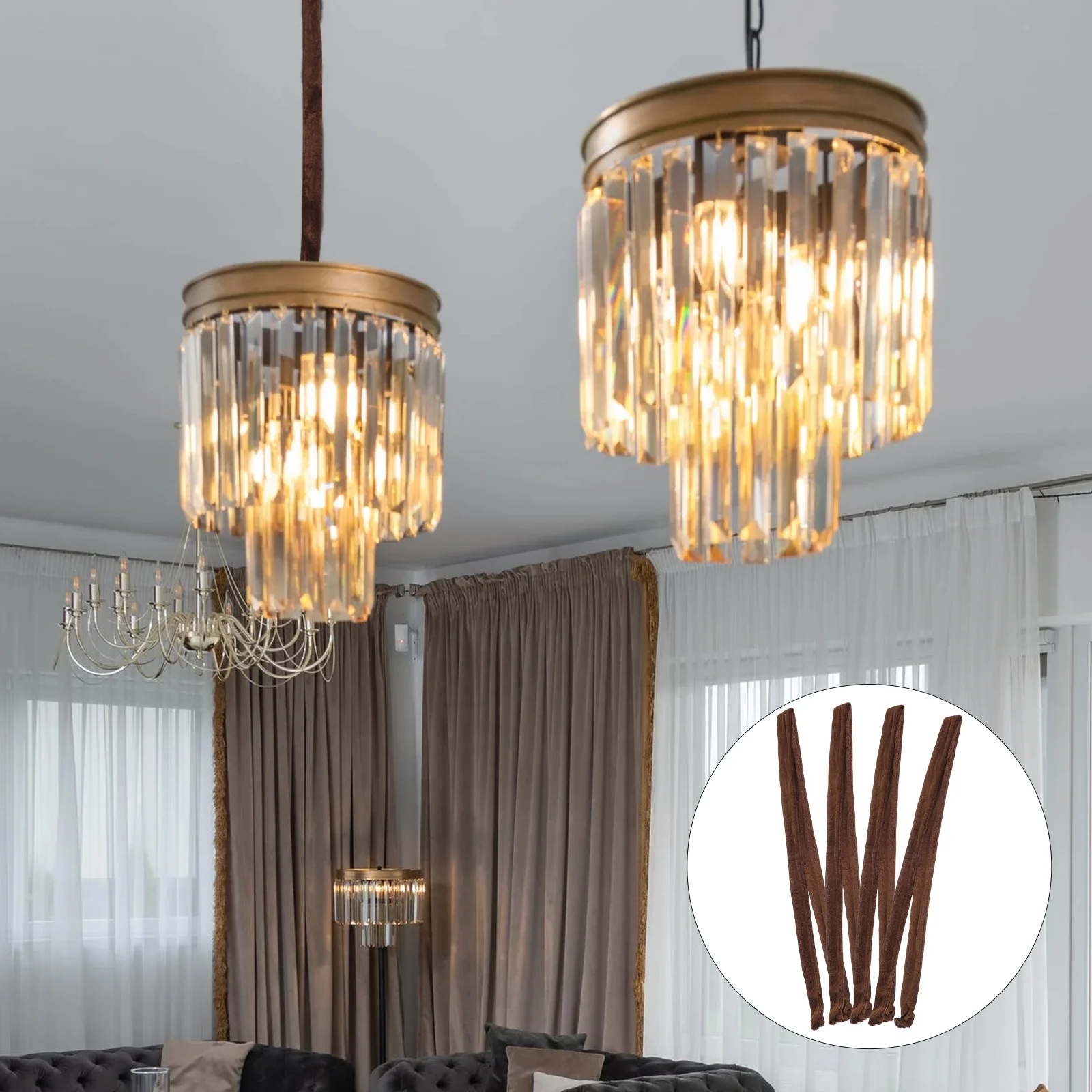 

4Pcs Hanging Lamp Chain Cover Chic Practical Design Suitable Any Chandeliers Heat Resistant Light Chain Cover