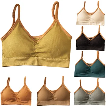 ملابس داخلية تحجب الألوان، توب قطني نسائي، حمالة صدر مثيرة، سترة رياضية عصرية ومريحة، ملابس داخلية بحمالات للفتيات