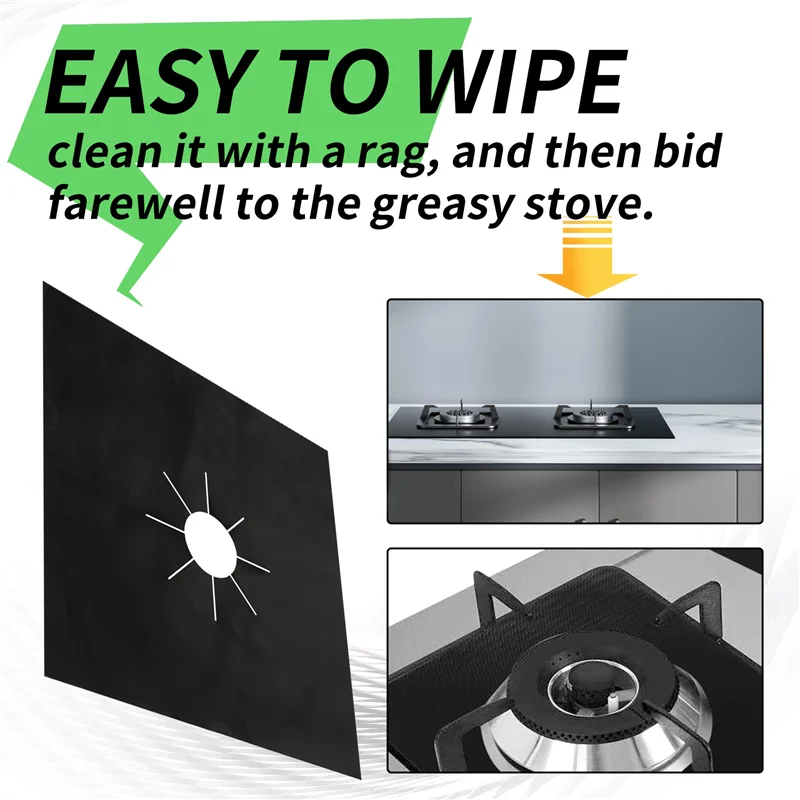 M04K 4-pits hoezen, herbruikbare kachelafdekking, antiaanbakbrandervoering, warmte-isolatiepad voor gasfornuis