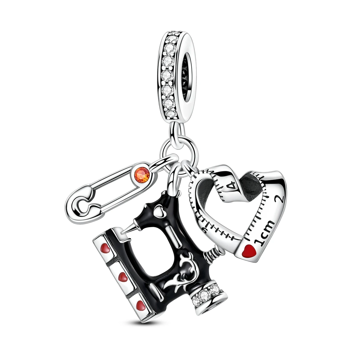 

925 Sterling Silver Charm Sewing Machine Pendant Fit Original Bracelet Necklace Making For Girl Jewelry