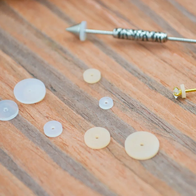 200pcs 14G16G 4/5/6/7/9mm Silicone Flat Clear/Nude anti-hyper Ear Industrial Helix Bar/Tongue/Nipple Lip Body Piercing Accessory