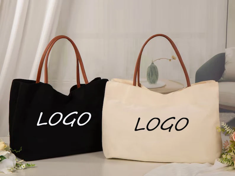 Personalized Canvas Tote Bag Custom Design With Name Logo And Pattern Reusable Bag For Daily Outings And Shopping Activities